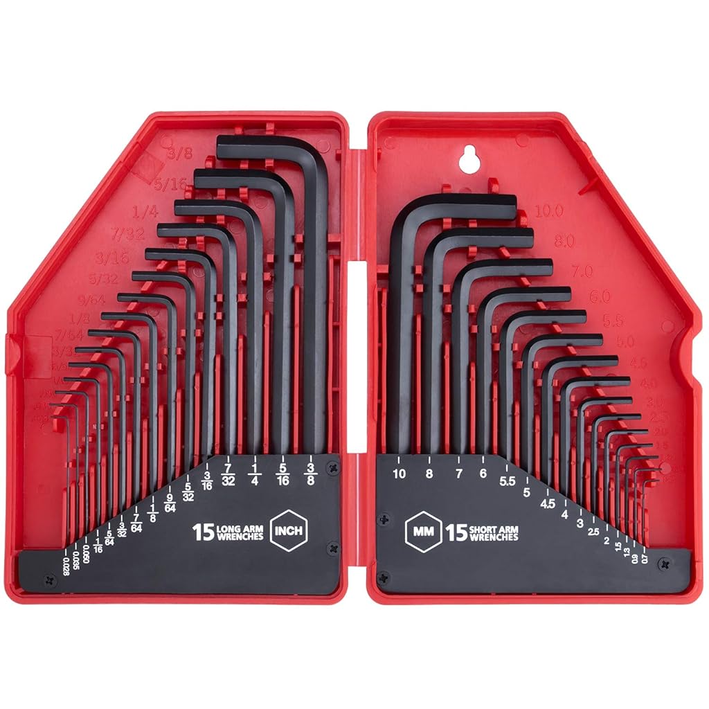 Serplex® Set of 30 Metric Hand Hex Wrench Kit, Imperial & Metric L-Shaped Allen Wrenches with Storage Tool Box, Hex Key Set for Repair and Assembly Serplex® Set of 30 Metric Hand Hex Wrench Kit, Imperial & Metric L-Shaped Allen Wrenches with Storage Tool Box, Hex Key Set for Repair and Assembly